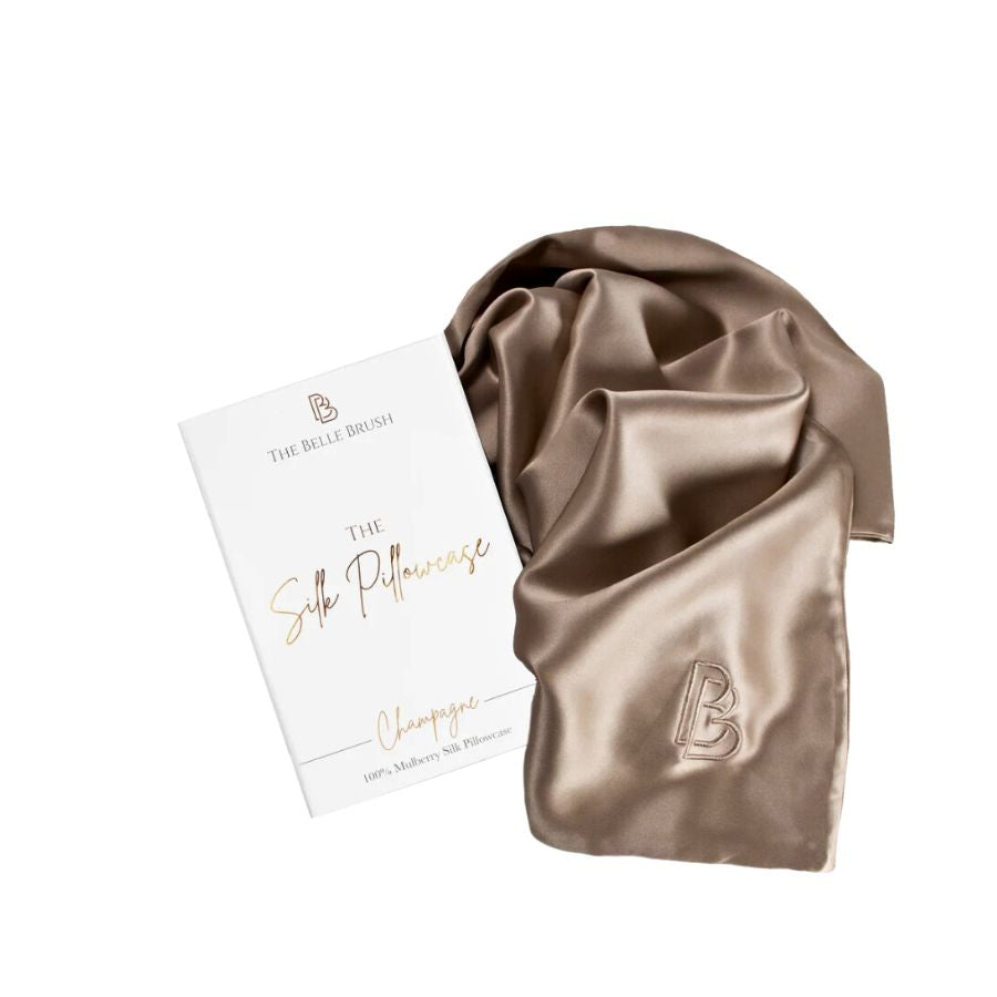The Belle Brush Silk Pillowcase Champagne