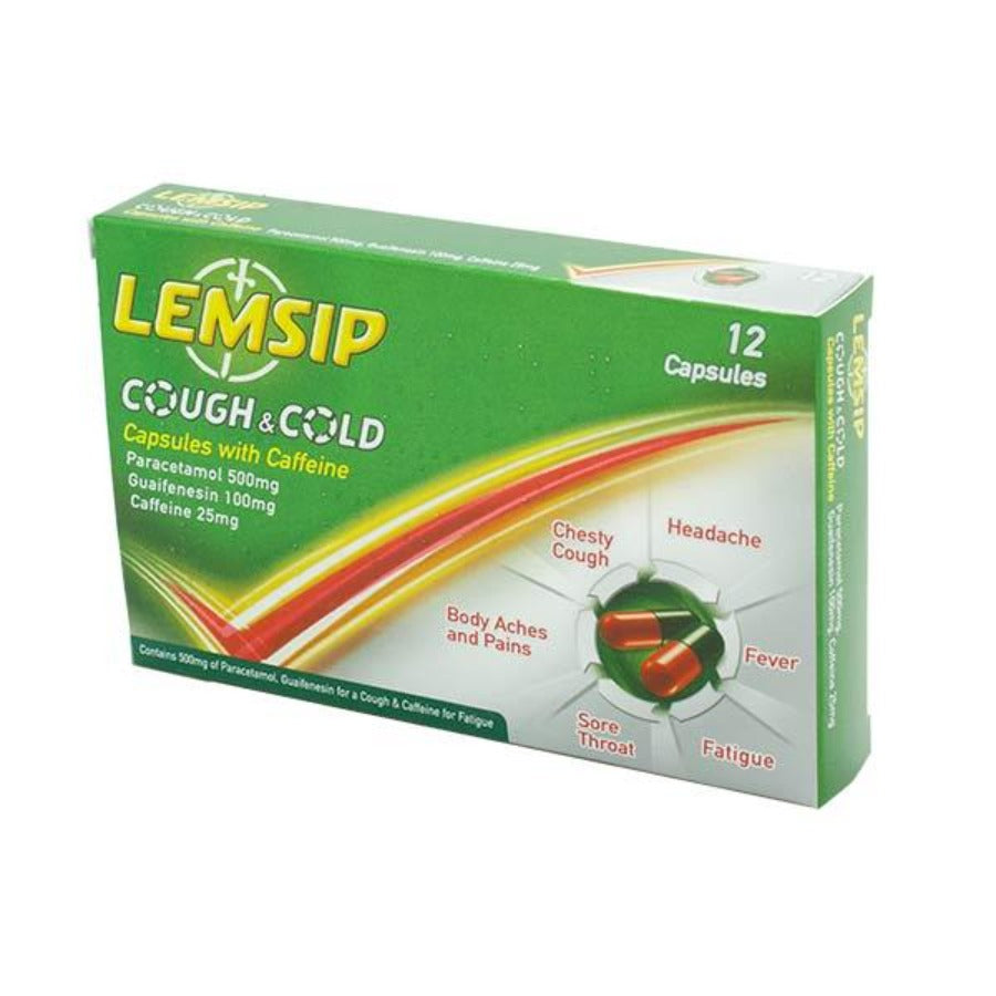 Lemsip Cough Cold Capsules Caffeine Pack