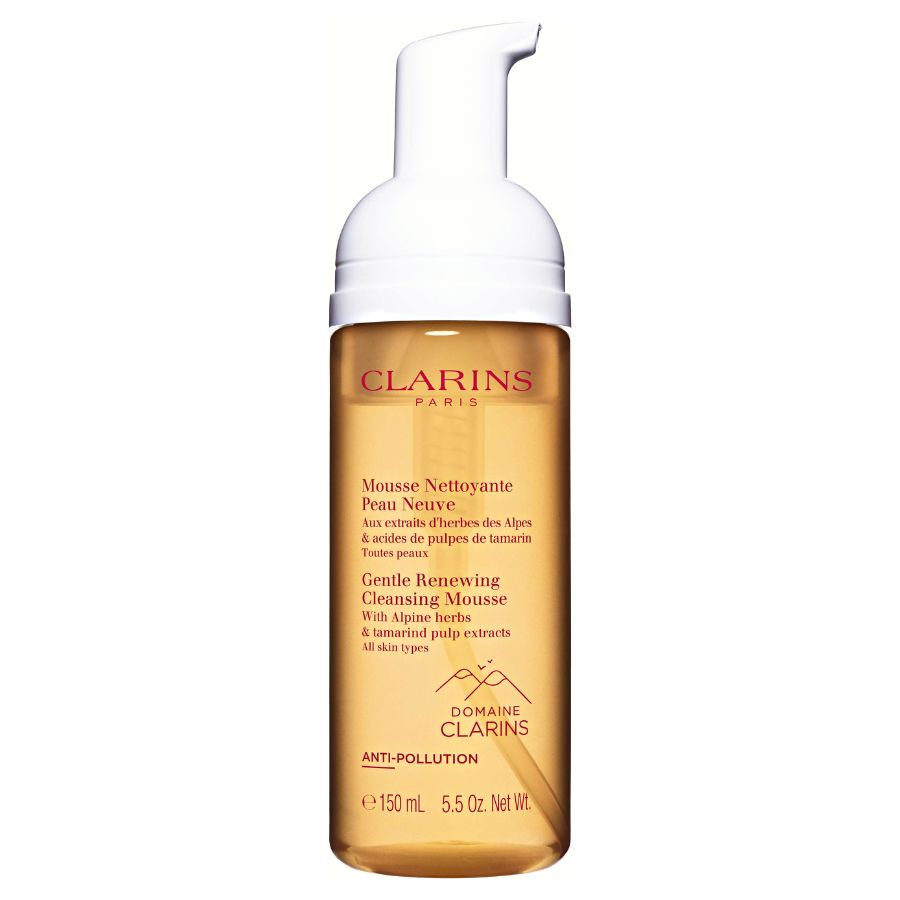Clarins Gentle Renewing Cleansing Mousse with Alpine Herbs & Tamarind Pulp Extracts for All Skin Types