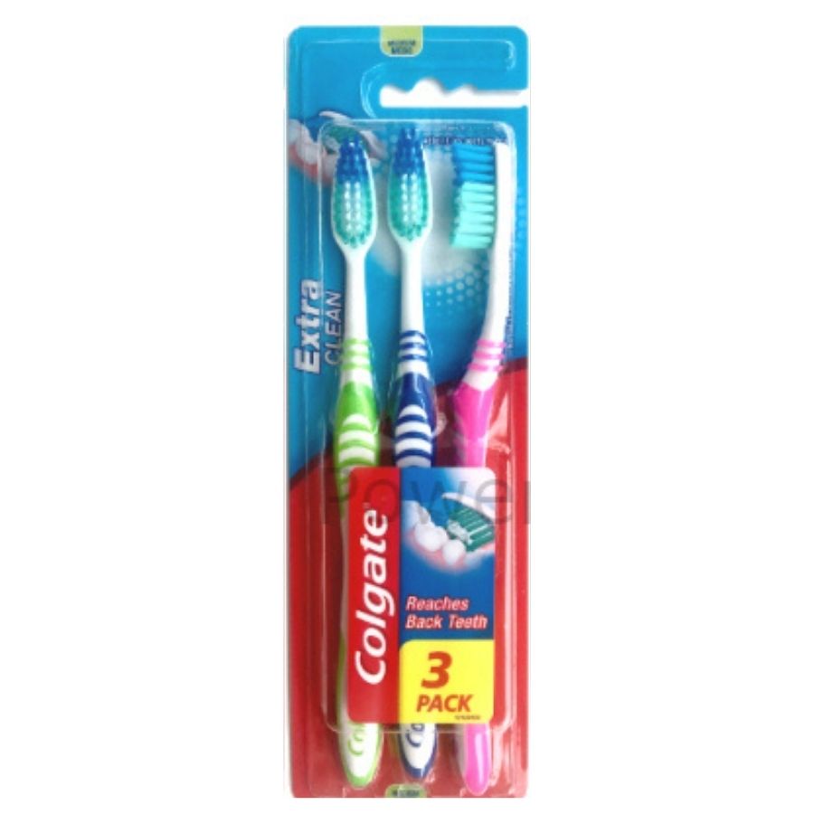 Colgate Extra Clean Toothbrushes - 3 Pack 