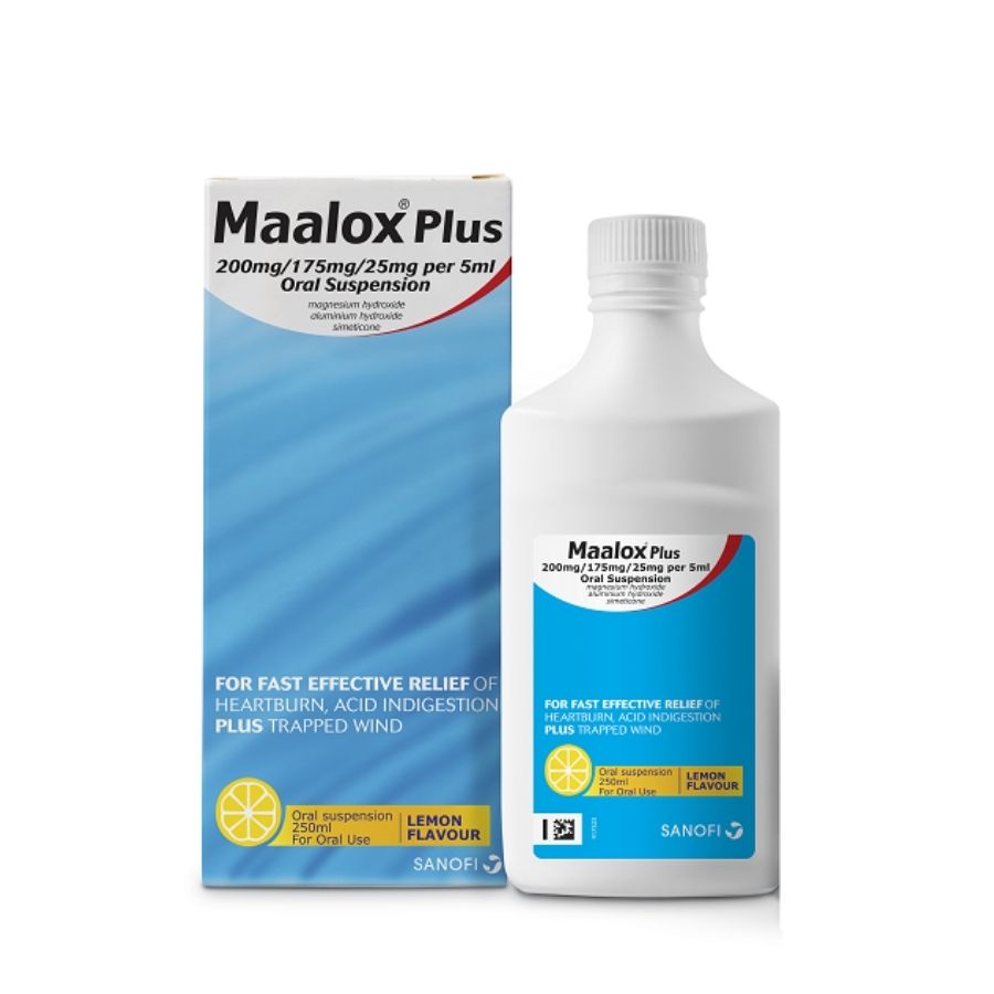 Maalox Plus Oral Suspension Lemon Flavour 250ml 