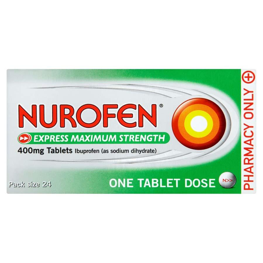 Nurofen Express Max Strength 400mg Ibuprofen Tablets 