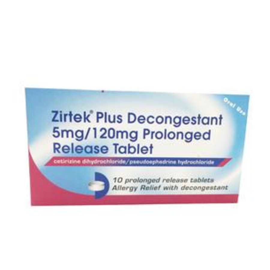 Zirtek Plus Decongestant 5mg/120mg Prolonged Release Tablet 6 Pack 