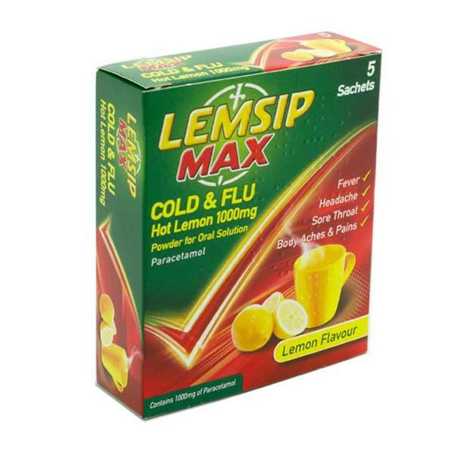 Lemsip Max Cold Flu Hot Lemon 1000mg