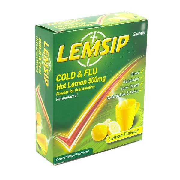 Lemsip Cold Flu 500mg Hot Lemon