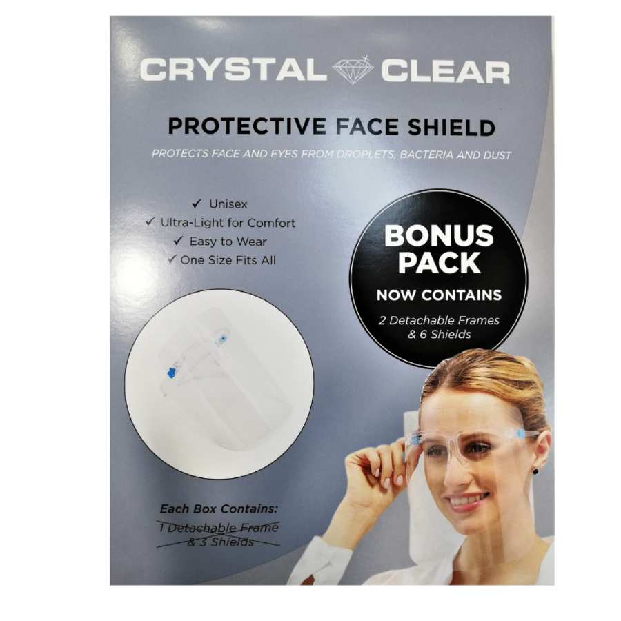 Crystal Clear Protective Face Shield Double Bonus Pack