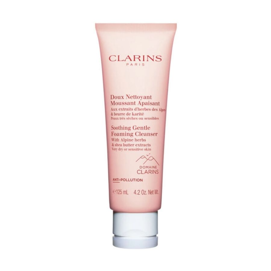 Clarins Gentle Foaming Soothing Cleanser Alpine Herb Shea Butter Extract Dry Sensitive Skin 125ml