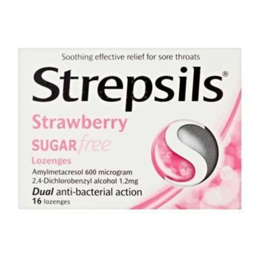 Strepsils Strawberry Sugar Free Lozenges Pack